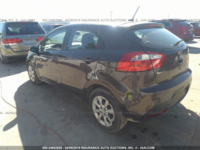 KNADN5A39D6113597 - 2013 KIA RIO EX/SX BROWN photo 3