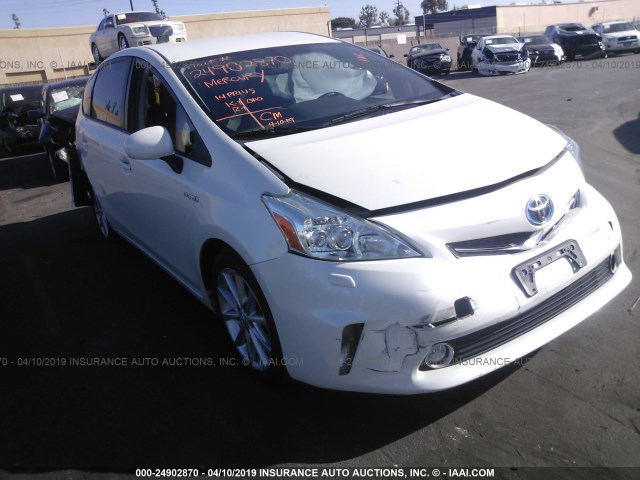 JTDZN3EU1EJ010575 - 2014 TOYOTA PRIUS V WHITE photo 1