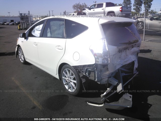 JTDZN3EU1EJ010575 - 2014 TOYOTA PRIUS V WHITE photo 3