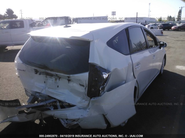 JTDZN3EU1EJ010575 - 2014 TOYOTA PRIUS V WHITE photo 4