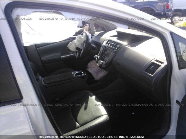 JTDZN3EU1EJ010575 - 2014 TOYOTA PRIUS V WHITE photo 5