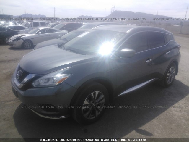 5N1AZ2MG0GN164905 - 2016 NISSAN MURANO S/SL/SV/PLATINUM GRAY photo 2