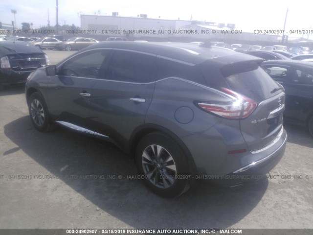 5N1AZ2MG0GN164905 - 2016 NISSAN MURANO S/SL/SV/PLATINUM GRAY photo 3