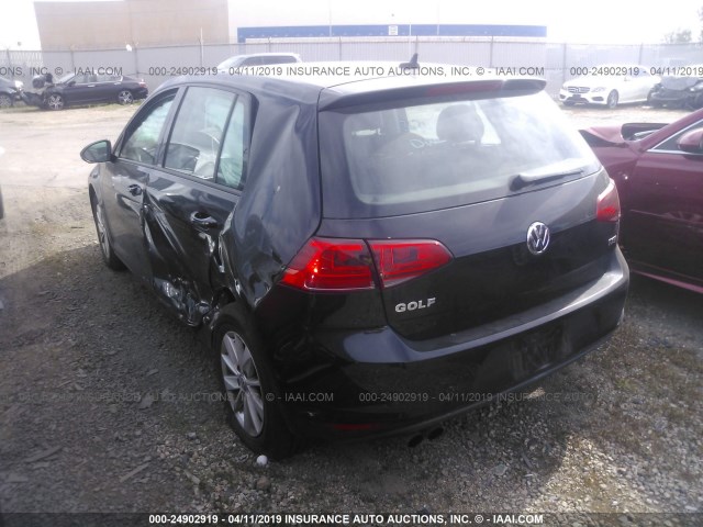 3VW217AUXFM073332 - 2015 VOLKSWAGEN GOLF BLACK photo 3