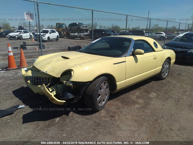 1FAHP60A82Y130516 - 2002 FORD THUNDERBIRD  YELLOW photo 2