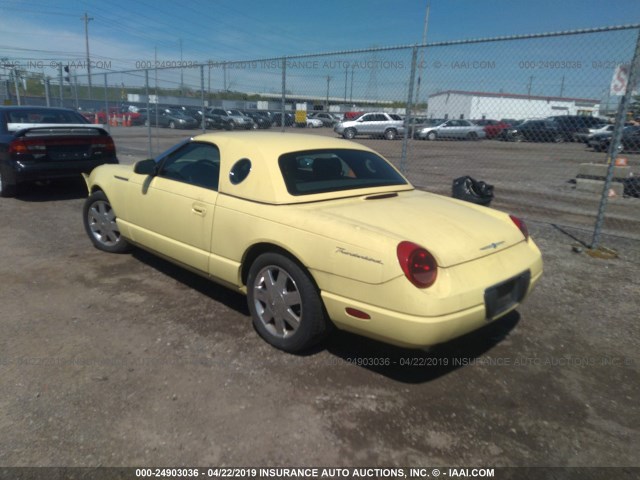 1FAHP60A82Y130516 - 2002 FORD THUNDERBIRD  YELLOW photo 3