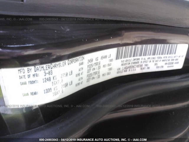 1J4GW48S94C149709 - 2004 JEEP GRAND CHEROKEE LAREDO/COLUMBIA/FREEDOM 紫色 照片 9