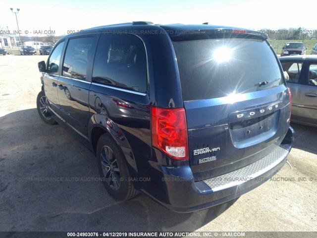 2C4RDGCG7HR662432 - 2017 DODGE GRAND CARAVAN SXT BLUE photo 3