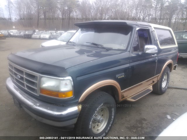 1FMEU15H0RLB48073 - 1994 FORD BRONCO U100 GREEN photo 2