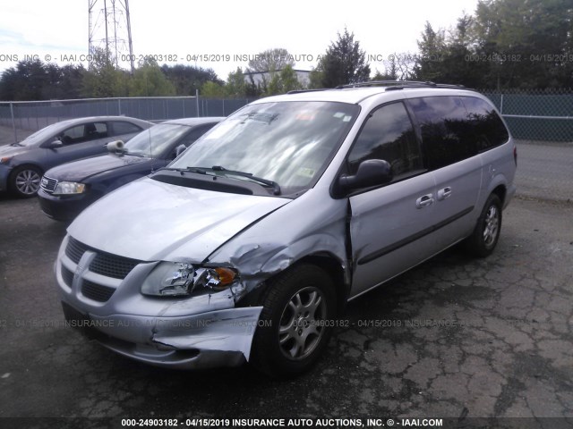 2D4GP74L73R206033 - 2003 DODGE GRAND CARAVAN EX SILVER photo 2