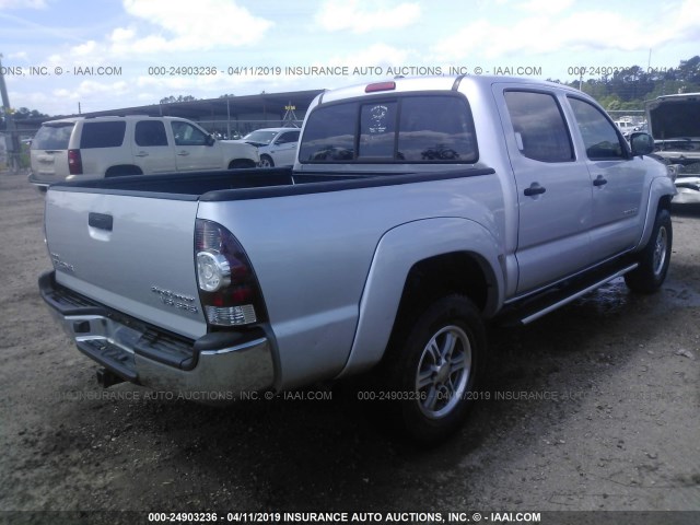 3TMJU4GNXBM124388 - 2011 TOYOTA TACOMA DOUBLE CAB PRERUNNER SILVER photo 4