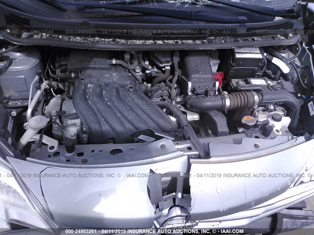 3N1CE2CPXFL406627 - 2015 NISSAN VERSA NOTE S/S PLUS/SV/SL/SR SILVER photo 10
