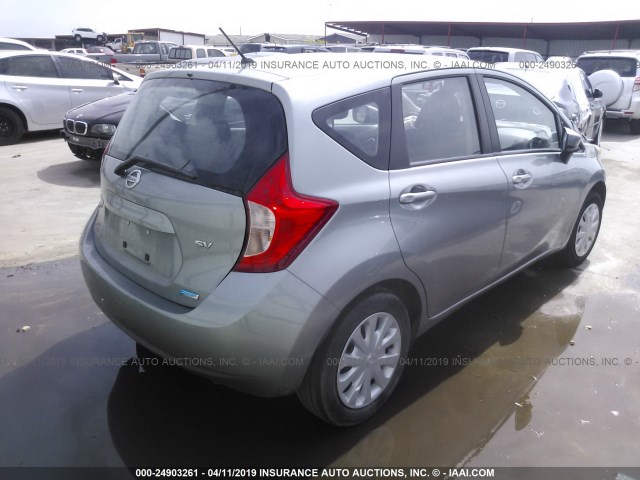 3N1CE2CPXFL406627 - 2015 NISSAN VERSA NOTE S/S PLUS/SV/SL/SR SILVER photo 4