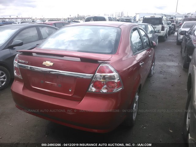 KL1TG56E09B355204 - 2009 CHEVROLET AVEO LT MAROON photo 4