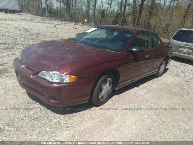 2G1WX15K619184852 - 2001 CHEVROLET MONTE CARLO SS იასამნისფერი ფოტო 2
