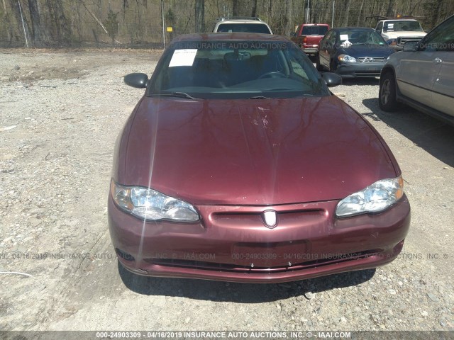 2G1WX15K619184852 - 2001 CHEVROLET MONTE CARLO SS იასამნისფერი ფოტო 6