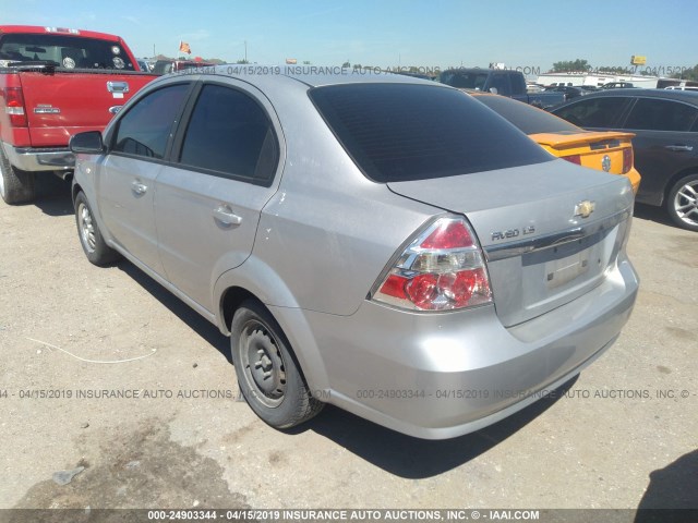 KL1TD56688B089687 - 2008 CHEVROLET AVEO LS SILVER photo 3