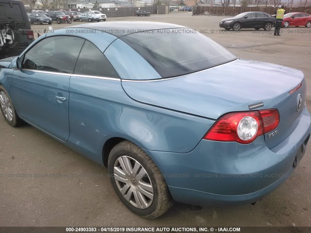 WVWBA71F97V005034 - 2007 VOLKSWAGEN EOS 2.0T BLUE photo 3