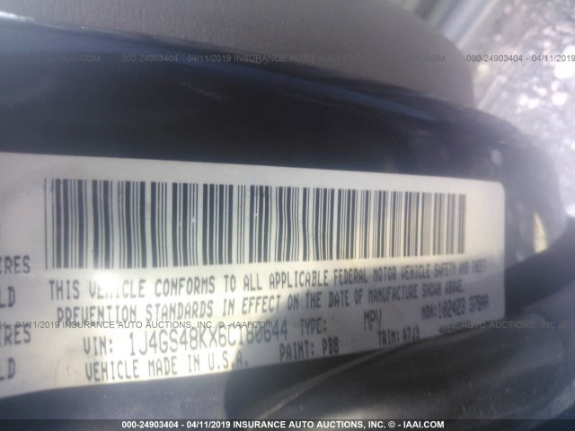 1J4GS48KX6C180644 - 2006 JEEP GRAND CHEROKEE LAREDO/COLUMBIA/FREEDOM 蓝色 照片 9