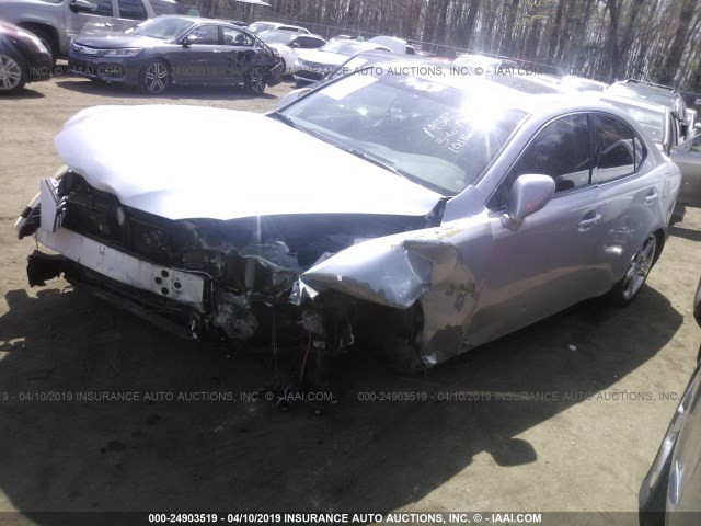 JTHBE262582015137 - 2008 LEXUS IS 350 SILVER photo 2