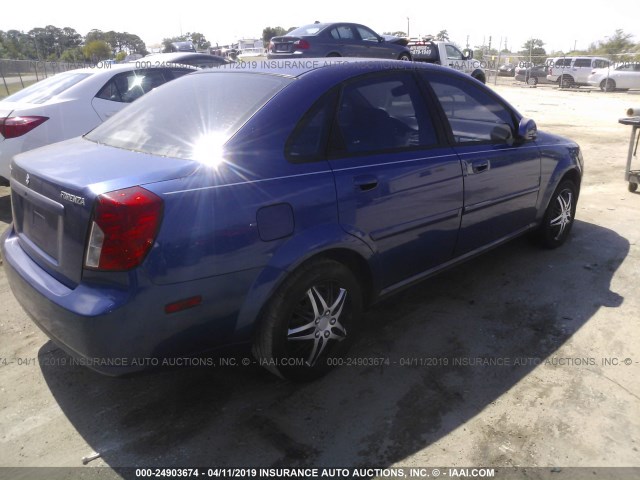 KL5JD56Z15K108687 - 2005 SUZUKI FORENZA S BLUE photo 4