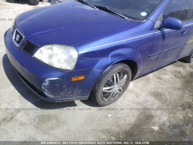 KL5JD56Z15K108687 - 2005 SUZUKI FORENZA S BLUE photo 6