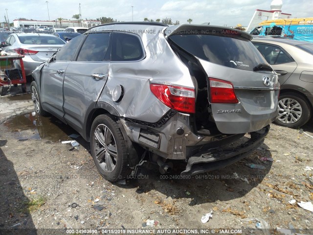 KM8SR4HF0DU033315 - 2013 HYUNDAI SANTA FE LIMITED SILVER photo 3