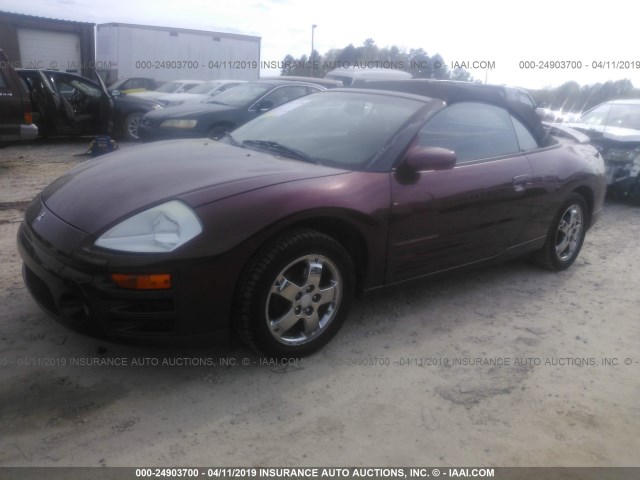 4A3AE45G65E002460 - 2005 MITSUBISHI ECLIPSE SPYDER GS BURGUNDY photo 2