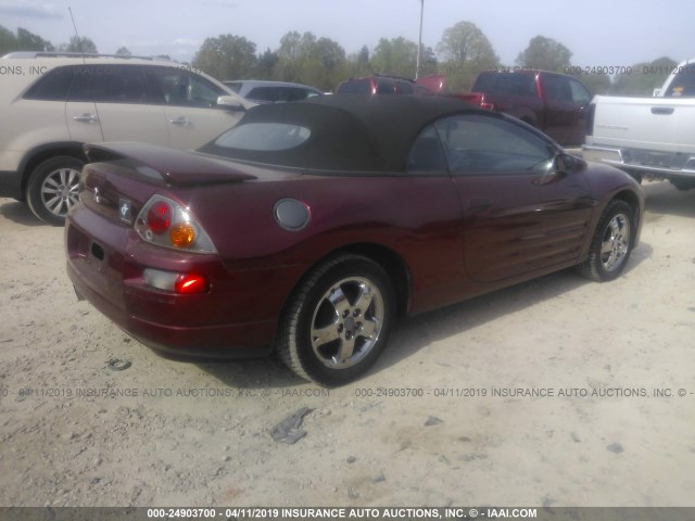 4A3AE45G65E002460 - 2005 MITSUBISHI ECLIPSE SPYDER GS BURGUNDY photo 4