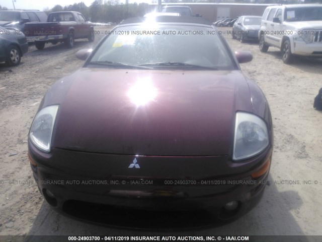 4A3AE45G65E002460 - 2005 MITSUBISHI ECLIPSE SPYDER GS BURGUNDY photo 6