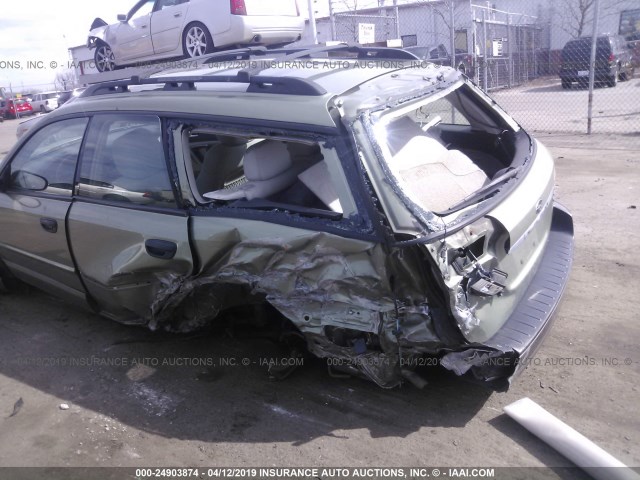 4S4BP61C077344151 - 2007 SUBARU LEGACY OUTBACK 2.5I GREEN photo 6