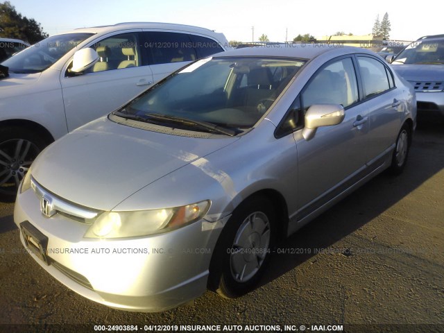 JHMFA36276S022381 - 2006 HONDA CIVIC HYBRID SILVER photo 2