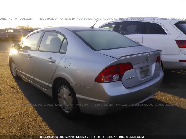 JHMFA36276S022381 - 2006 HONDA CIVIC HYBRID SILVER photo 3