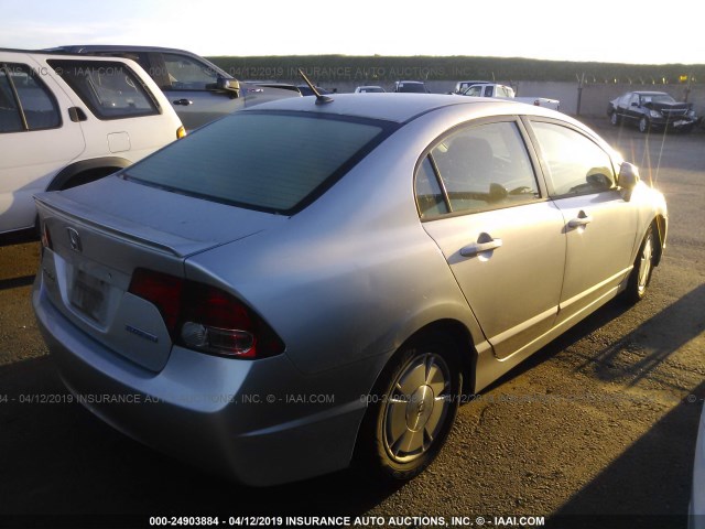 JHMFA36276S022381 - 2006 HONDA CIVIC HYBRID SILVER photo 4