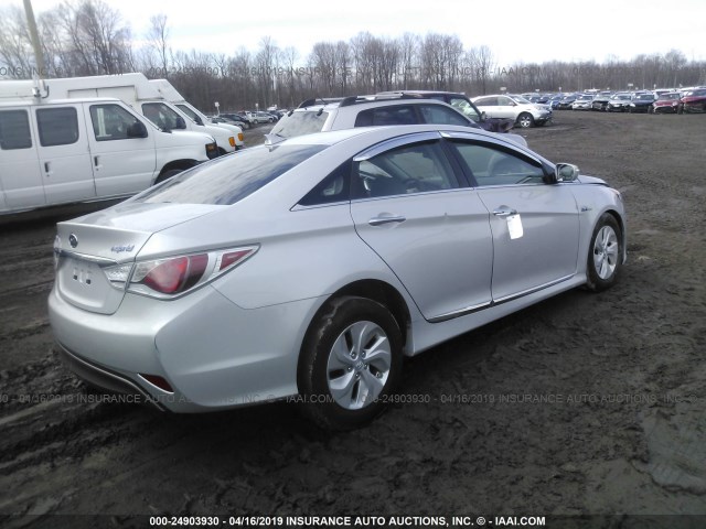 KMHEC4A47FA133116 - 2015 HYUNDAI SONATA HYBRID/LIMITED SILVER photo 4