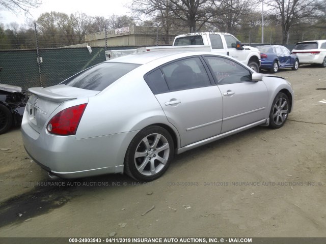 1N4BA41EX8C829018 - 2008 NISSAN MAXIMA SE/SL SILVER photo 4