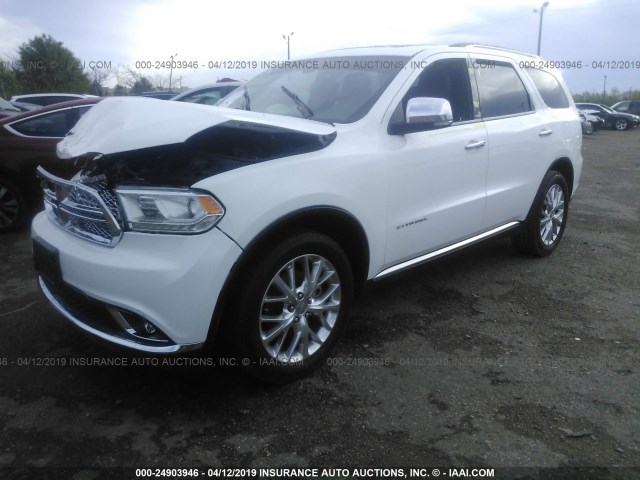 1C4RDJEG7EC391127 - 2014 DODGE DURANGO CITADEL WHITE photo 2