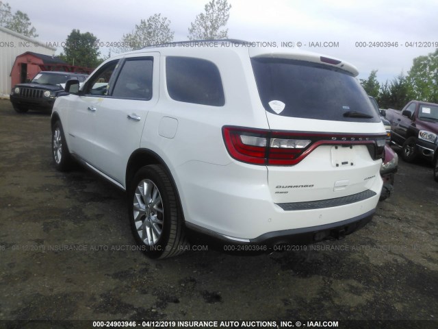 1C4RDJEG7EC391127 - 2014 DODGE DURANGO CITADEL WHITE photo 3