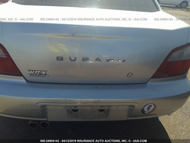 JF1GD29633H508402 - 2003 SUBARU IMPREZA WRX SILVER photo 6