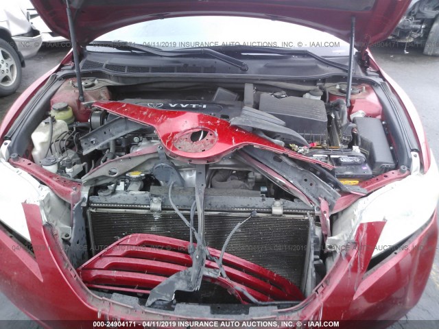 4T1BE46KX7U132286 - 2007 TOYOTA CAMRY NEW GENERAT CE/LE/XLE/SE RED photo 10