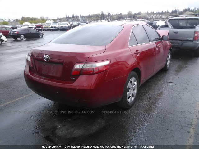 4T1BE46KX7U132286 - 2007 TOYOTA CAMRY NEW GENERAT CE/LE/XLE/SE RED photo 4