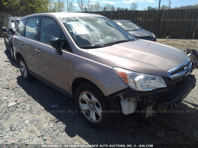 JF2SJAACXEG465616 - 2014 SUBARU FORESTER 2.5I BEIGE photo 1