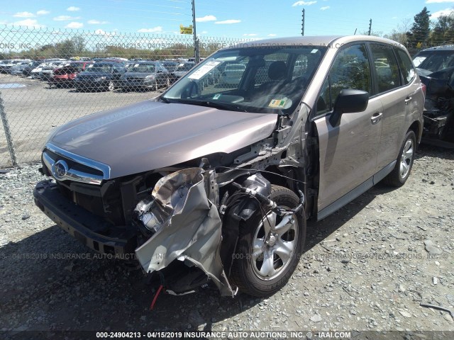 JF2SJAACXEG465616 - 2014 SUBARU FORESTER 2.5I BEIGE photo 2