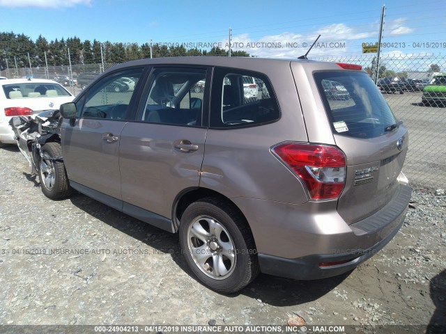 JF2SJAACXEG465616 - 2014 SUBARU FORESTER 2.5I BEIGE photo 3