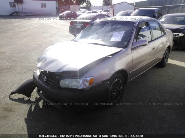 1NXBR12E52Z593049 - 2002 TOYOTA COROLLA CE/LE/S BEIGE photo 2