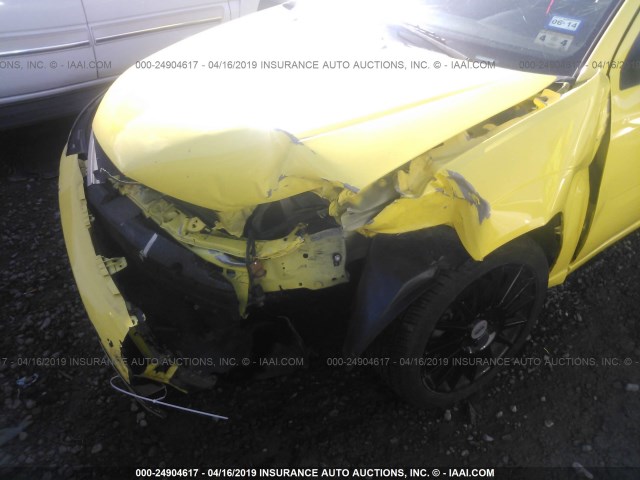 3FAFP31N65R144005 - 2005 FORD FOCUS ZX3 YELLOW photo 6