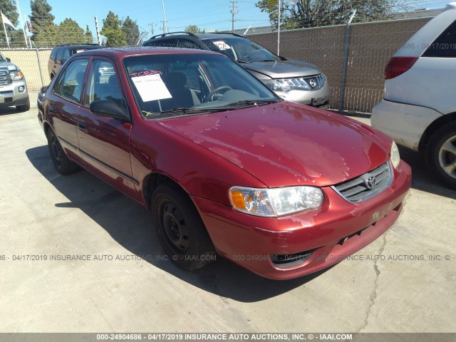 1NXBR12EX1Z485640 - 2001 TOYOTA COROLLA CE/LE/S RED photo 1