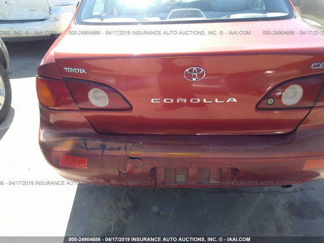 1NXBR12EX1Z485640 - 2001 TOYOTA COROLLA CE/LE/S RED photo 6