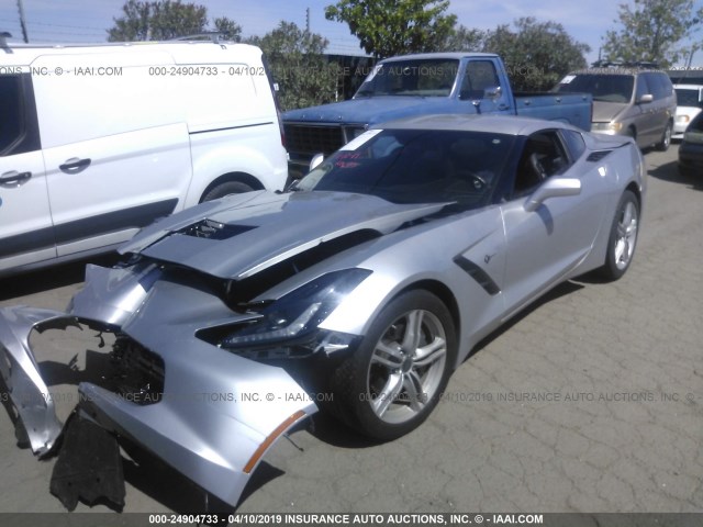 1G1YA2D75H5110052 - 2017 CHEVROLET CORVETTE STINGRAY/1LT SILVER photo 2