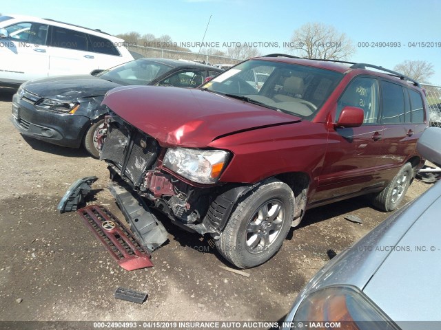 JTEGP21AX70141788 - 2007 TOYOTA HIGHLANDER SPORT RED photo 2